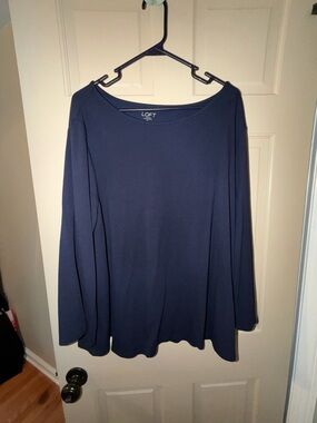 LOFT Navy Long Sleeve Swing Tee